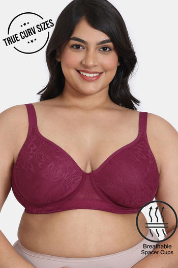 Buy Zivame True Curv Lightly Lined Wired High 3/4Th Coverage Super Support - Beet Red